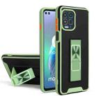 For Motorola Moto G100 Dual-color Skin Feel TPU + PC Magnetic Shockproof Case with Invisible Holder(Green) - 1