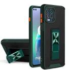 For Motorola Moto G100 Dual-color Skin Feel TPU + PC Magnetic Shockproof Case with Invisible Holder(Dark Green) - 1