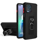 For Motorola Moto G100 Dual-color Skin Feel TPU + PC Magnetic Shockproof Case with Invisible Holder(Black) - 1