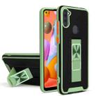 For Samsung Galaxy A11 Dual-color Skin Feel TPU + PC Magnetic Shockproof Case with Invisible Holder(Green) - 1