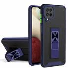 For Samsung Galaxy A12 / M12 / F12 Dual-color Skin Feel TPU + PC Magnetic Shockproof Case with Invisible Holder(Blue) - 1