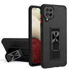 For Samsung Galaxy A12 / M12 / F12 Dual-color Skin Feel TPU + PC Magnetic Shockproof Case with Invisible Holder(Black) - 1