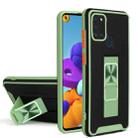 For Samsung Galaxy A21s Dual-color Skin Feel TPU + PC Magnetic Shockproof Case with Invisible Holder(Green) - 1