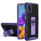 For Samsung Galaxy A21s Dual-color Skin Feel TPU + PC Magnetic Shockproof Case with Invisible Holder(Purple) - 1