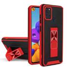 For Samsung Galaxy A21s Dual-color Skin Feel TPU + PC Magnetic Shockproof Case with Invisible Holder(Red) - 1