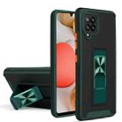 For Samsung Galaxy A42 5G Dual-color Skin Feel TPU + PC Magnetic Shockproof Case with Invisible Holder(Dark Green) - 1