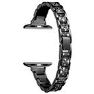 14mm Three-beads Diamond Aluminum Alloy Watch Band For Apple Watch Series 8&7 41mm / SE 2&6&SE&5&4 40mm / 3&2&1 38mm(Black) - 1