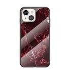 Marble Pattern Glass + TPU Protective Case For iPhone 13 mini(Blood Red) - 1
