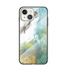 Marble Pattern Glass + TPU Protective Case For iPhone 13(Flying Pigeon) - 1