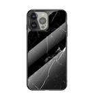 Marble Pattern Glass + TPU Protective Case For iPhone 13 Pro(Black) - 1