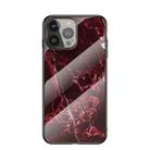 Marble Pattern Glass + TPU Protective Case For iPhone 13 Pro(Blood Red) - 1