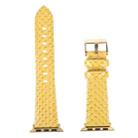 Snake Texture Leather Watch Band For Apple Watch Series 8&7 41mm / SE 2&6&SE&5&4 40mm / 3&2&1 38mm(Yellow) - 1