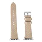 Snake Texture Leather Watch Band For Apple Watch Series 8&7 41mm / SE 2&6&SE&5&4 40mm / 3&2&1 38mm(Khaki) - 1