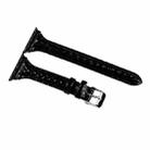 Snake Texture Small Waist Leather Watch Band For Apple Watch Ultra 49mm / Series 8&7 45mm / SE 2&6&SE&5&4 44mm / 3&2&1 42mm(Black) - 1