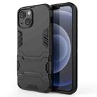For iPhone 13 mini PC + TPU Shockproof Protective Case with Invisible Holder (Black) - 1