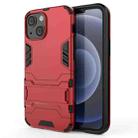 For iPhone 13 mini PC + TPU Shockproof Protective Case with Invisible Holder (Red) - 1