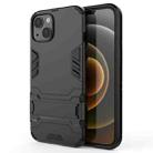 For iPhone 13 PC + TPU Shockproof Protective Case with Invisible Holder(Black) - 1