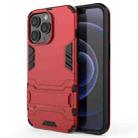 For iPhone 13 Pro PC + TPU Shockproof Protective Case with Invisible Holder (Red) - 1