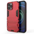 For iPhone 13 Pro Max PC + TPU Shockproof Protective Case with Invisible Holder (Red) - 1