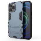 For iPhone 13 Pro Max PC + TPU Shockproof Protective Case with Invisible Holder (Navy Blue) - 1