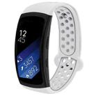 For Gear Fit2 / Fit2 Pro Smart Watch Multiaperture Silicone Double Color Watch Band(White) - 1