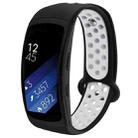 For Gear Fit2 / Fit2 Pro Smart Watch Multiaperture Silicone Double Color Watch Band(Black White) - 1