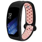For Gear Fit2 / Fit2 Pro Smart Watch Multiaperture Silicone Double Color Watch Band(Black Pink) - 1