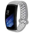 For Gear Fit2 / Fit2 Pro Smart Watch Multiaperture Silicone Double Color Watch Band(Grey) - 1