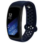 For Gear Fit2 / Fit2 Pro Smart Watch Multiaperture Silicone Double Color Watch Band(Blue) - 1