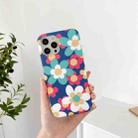 For iPhone 12 mini Flower Pattern TPU Shockproof Protective Case (Blue) - 1