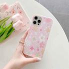 For iPhone 12 mini Flower Pattern TPU Shockproof Protective Case (Pink) - 1