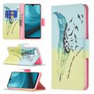 For OPPO A7 Colored Drawing Pattern Horizontal Flip Leather Case with Holder & Card Slots & Wallet(Feather) - 1