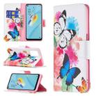 For OPPO A54 4G / A55 5G Colored Drawing Pattern Horizontal Flip Leather Case with Holder & Card Slots & Wallet(Butterflies) - 1