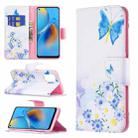 For OPPO A74 4G / F19 4G Colored Drawing Pattern Horizontal Flip Leather Case with Holder & Card Slots & Wallet(Butterfly Love) - 1