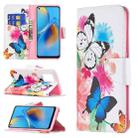 For OPPO A74 4G / F19 4G Colored Drawing Pattern Horizontal Flip Leather Case with Holder & Card Slots & Wallet(Butterflies) - 1