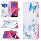 For OPPO A74 / A93 / A54 5G Colored Drawing Pattern Horizontal Flip Leather Case with Holder & Card Slots & Wallet(Butterfly Love) - 1