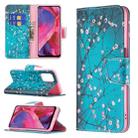 For OPPO A74 / A93 / A54 5G Colored Drawing Pattern Horizontal Flip Leather Case with Holder & Card Slots & Wallet(Plum Blossom) - 1