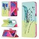 For OPPO A74 / A93 / A54 5G Colored Drawing Pattern Horizontal Flip Leather Case with Holder & Card Slots & Wallet(Feather) - 1