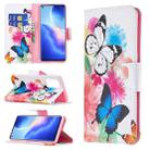 For OPPO Reno5 Pro Colored Drawing Pattern Horizontal Flip Leather Case with Holder & Card Slots & Wallet(Butterflies) - 1