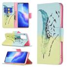 For OPPO Reno5 Colored Drawing Pattern Horizontal Flip Leather Case with Holder & Card Slots & Wallet(Feather) - 1