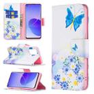 For OPPO Reno6 Colored Drawing Pattern Horizontal Flip Leather Case with Holder & Card Slots & Wallet(Butterfly Love) - 1