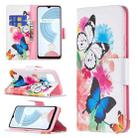 For OPPO Realme C21 / C20 Colored Drawing Pattern Horizontal Flip Leather Case with Holder & Card Slots & Wallet(Butterflies) - 1