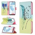 For OPPO Realme C21 / C20 Colored Drawing Pattern Horizontal Flip Leather Case with Holder & Card Slots & Wallet(Feather) - 1