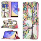 For vivo V21e 4G Colored Drawing Pattern Horizontal Flip Leather Case with Holder & Card Slots & Wallet(Tree Life) - 1