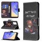 For vivo V21e 4G Colored Drawing Pattern Horizontal Flip Leather Case with Holder & Card Slots & Wallet(Bear) - 1