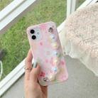 For iPhone 12 mini Flower Pattern TPU Shockproof Protective Case with Flower Beads Wrist Bracelet Chain (Pink) - 1