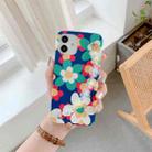 For iPhone 11 Pro Flower Pattern TPU Shockproof Protective Case with Flower Beads Wrist Bracelet Chain (Blue) - 1