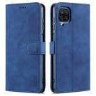 For Samsung Galaxy M62 / F62 AZNS Skin Feel Calf Texture Horizontal Flip Leather Case with Card Slots & Holder & Wallet(Blue) - 1