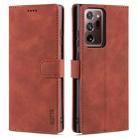 For Samsung Galaxy Note20 Ultra AZNS Skin Feel Calf Texture Horizontal Flip Leather Case with Card Slots & Holder & Wallet(Brown) - 1