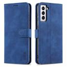 For Samsung Galaxy S21+ 5G AZNS Skin Feel Calf Texture Horizontal Flip Leather Case with Card Slots & Holder & Wallet(Blue) - 1